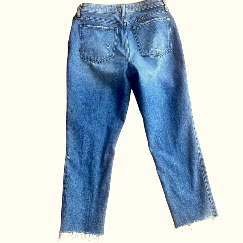 Abercrombie & Fitch Women's Mom 100% Cotton High Rise Raw Hem Crop Jeans Sz 30